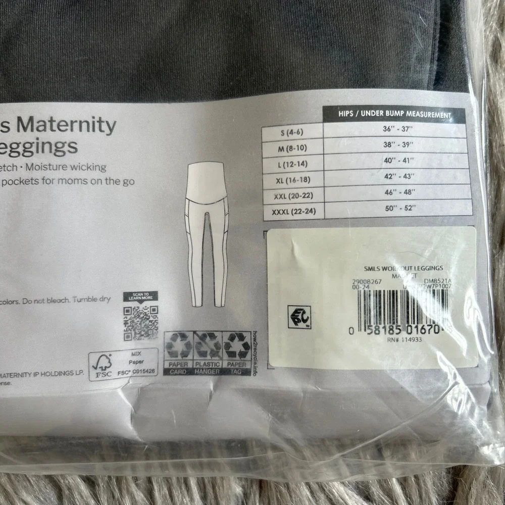 Destination Maternity Seamless Active Maternity Leggings Womens Size‎ Small Gray